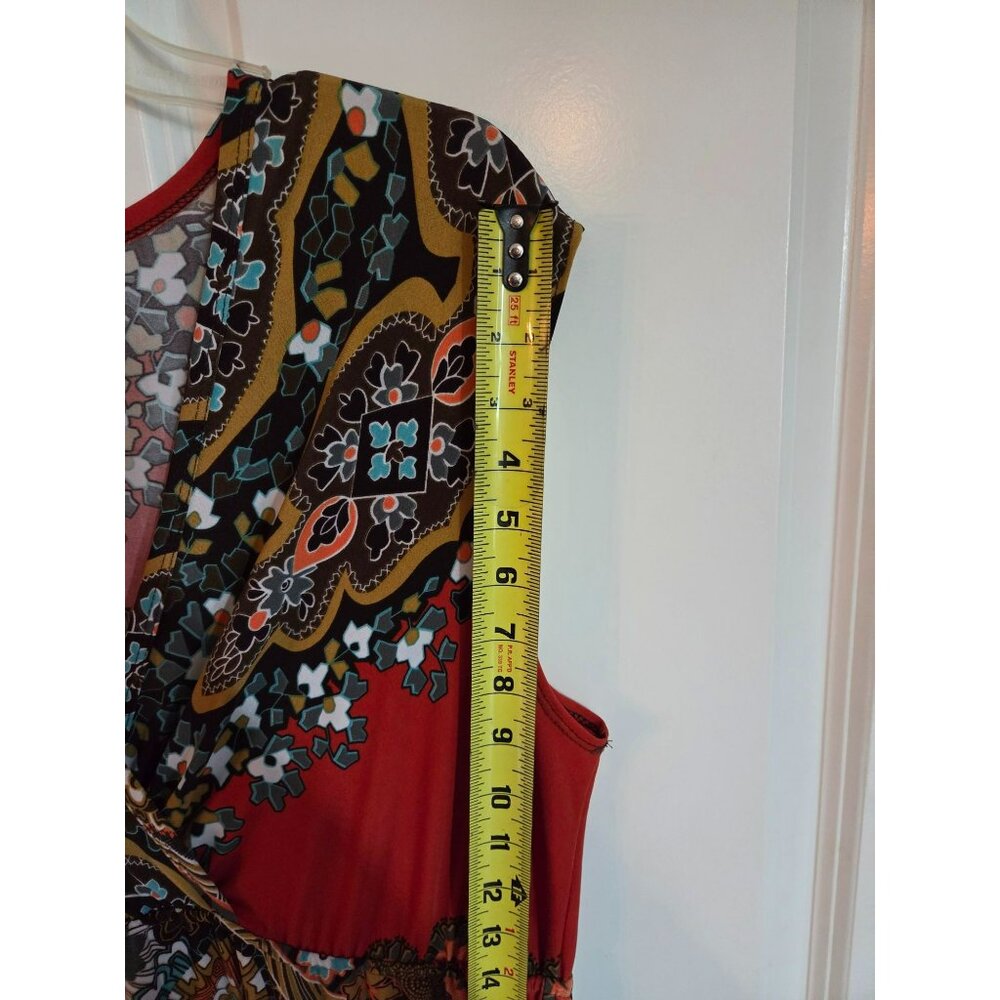 Moa Moa Women 2x plus size floor length dress orange/brown - Picture 5 of 8